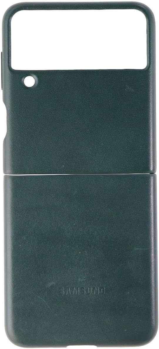 Samsung Galaxy Z Flip 3 Phone Case, Leather Protective Cover, Heavy Duty, Shockproof Smartphone Protector, US Version, Green (EF-VF711LGEGUS)