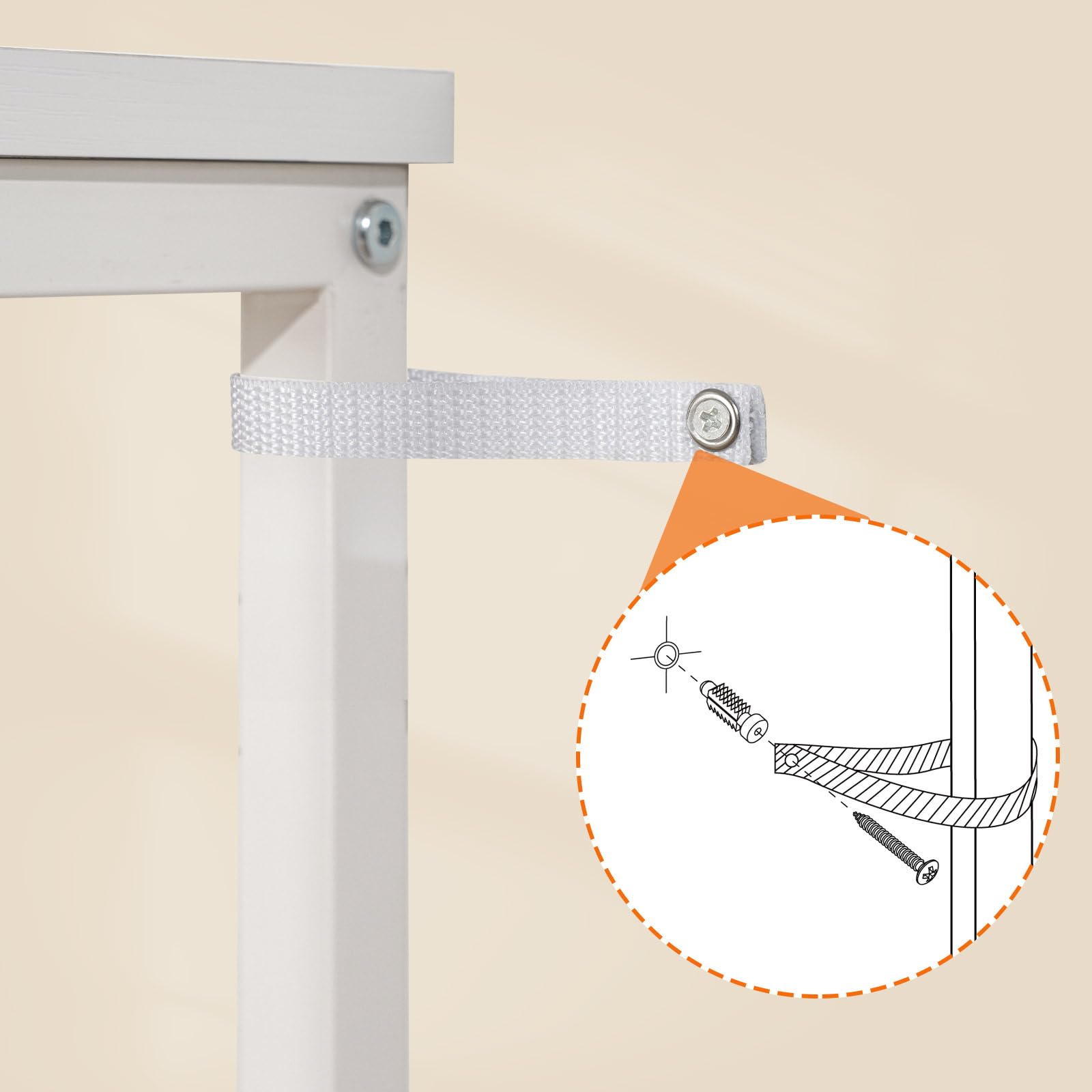 HOOBRO Table Console Fine 140 cm, Bout de Canapé avec Multiprise, Table d’Entrée, Console Meuble Adaptée Derrière Le Canapé, pour Salon, Couloir, Cadre en Métal, Blanc EWW145CXG01