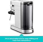 CASABREWS Espresso Machine 20 Bar, Professional Espresso Maker with Milk Frother Steam Wand, Compact Espresso Coffee Machine with 34oz Removable Water Tank for Cappuccino, Latte, Gift for Dad or Mom | Stainless Steel, 20-Bar Pump, Built-in Pressure G