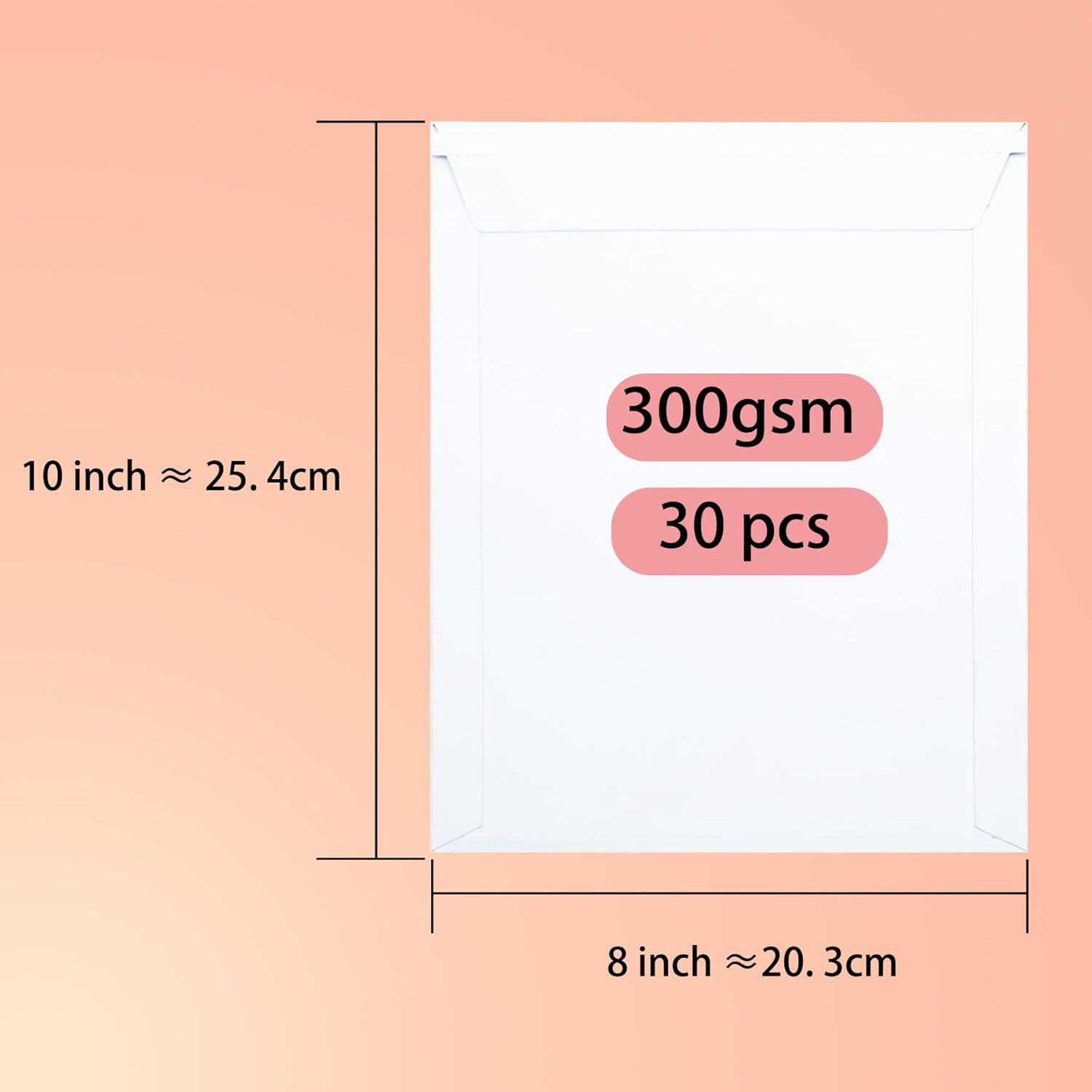 Pack of 30 Rigid Mailers 8 x 10 Inches with Self Adhesive Seal 30 Pack, Bulk White Cardboard Envelopes for Shipping Photo, Documents, Letters, Packaging Supplies