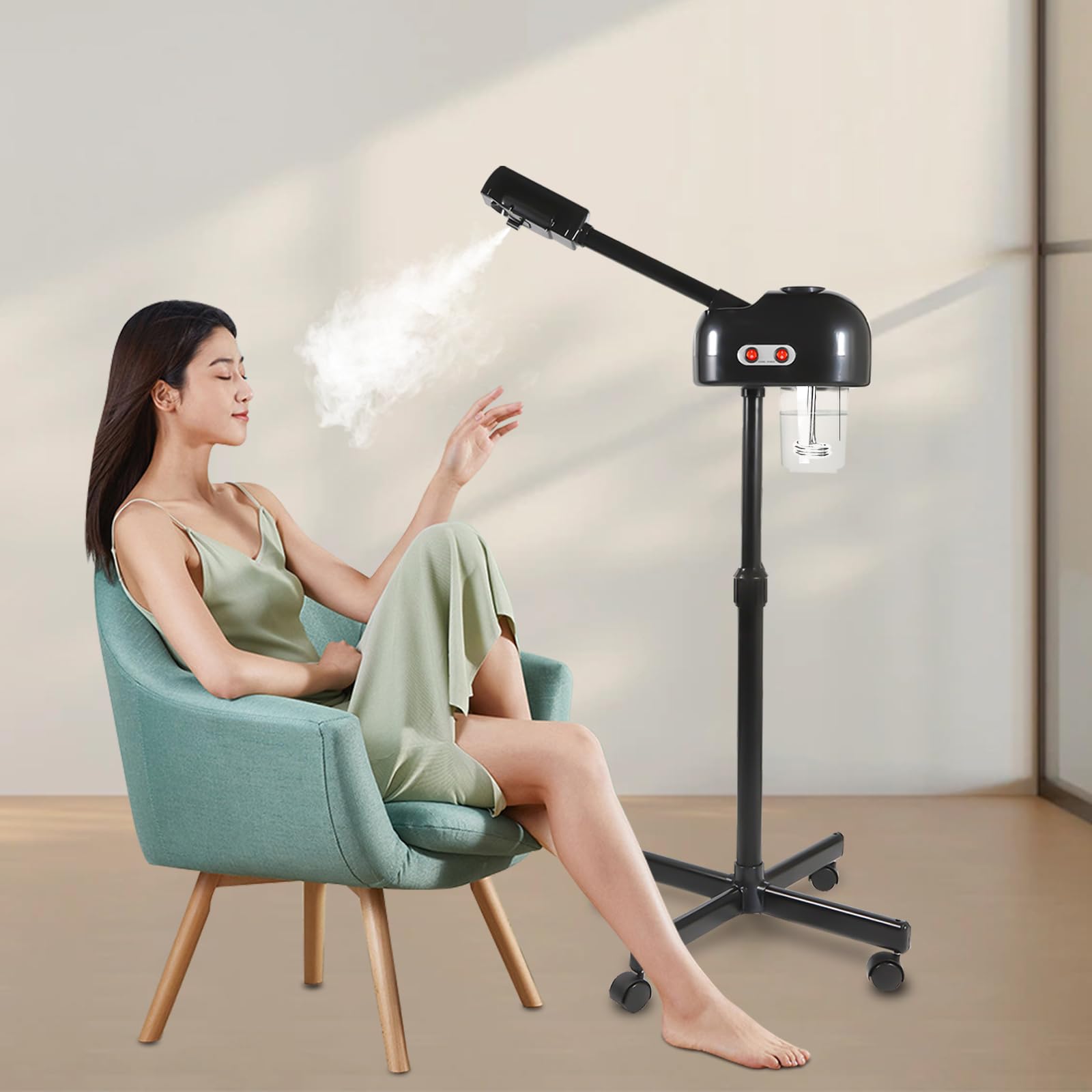 Gesichtsdampfer mit Tiefenbefeuchtung | 800W Beauty-Gerät für Schönheitssalons & Spa | Feuchtigkeitsspendende Gesichts-Sauna-Verdampfer für intensive Hautpflege