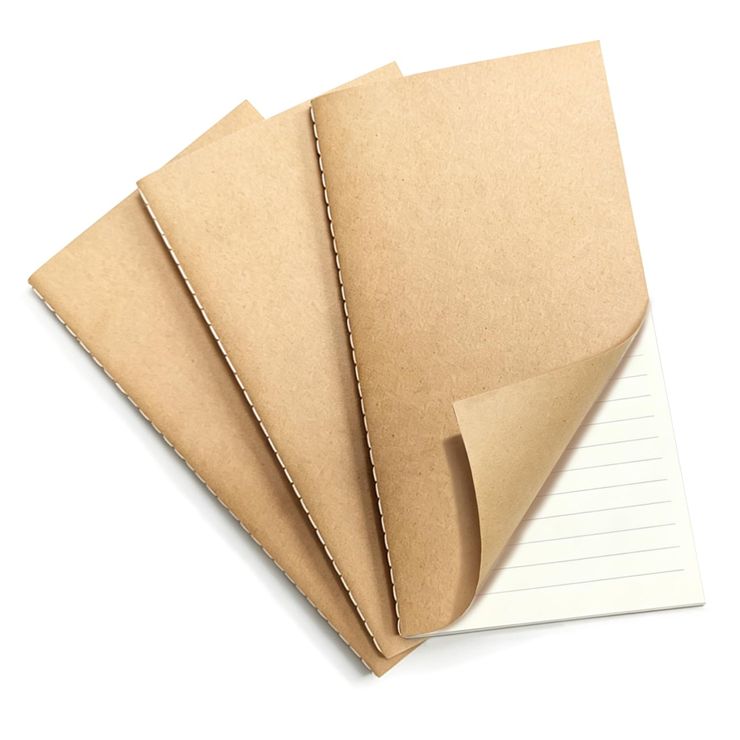 3 Pack A6 Lined Traveler Notebook Insert, 10 x 19 CM Refill Journal 64 Page — image 1