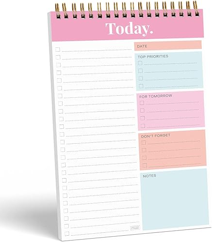 Sweetzer & Orange Cuaderno de notas de lista de tareas diaria y semanal  Planificador y organizador de trabajo sin fecha con sección de lista de