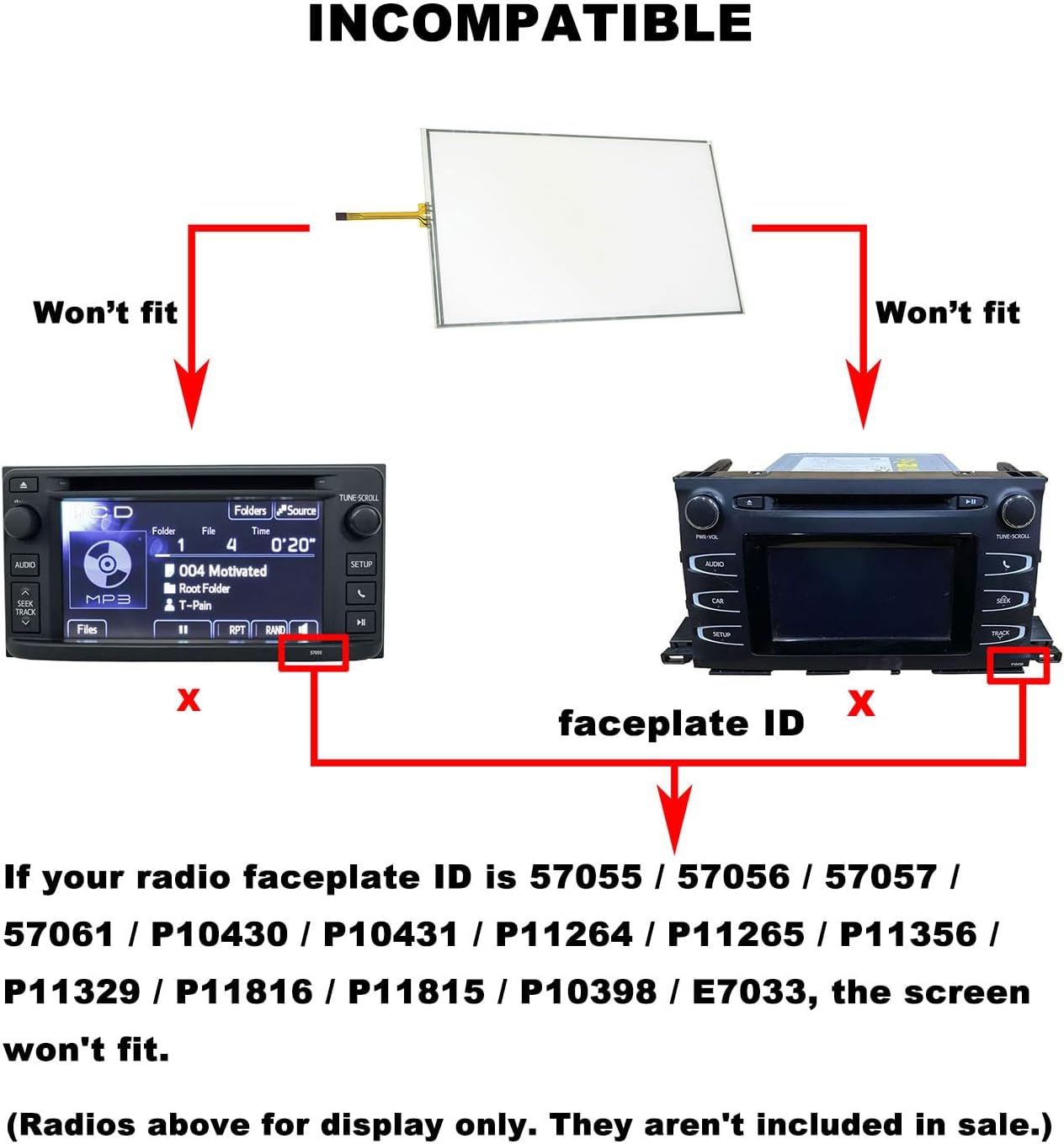 Navigation Touch Screen Digitizer Fit for Toyota Highlander Radio 2014-2019 8.0-inch Entune Audio System Auto Car Stereo Receiver LCD Display Glass Panel Fix Repair GZTAUTO