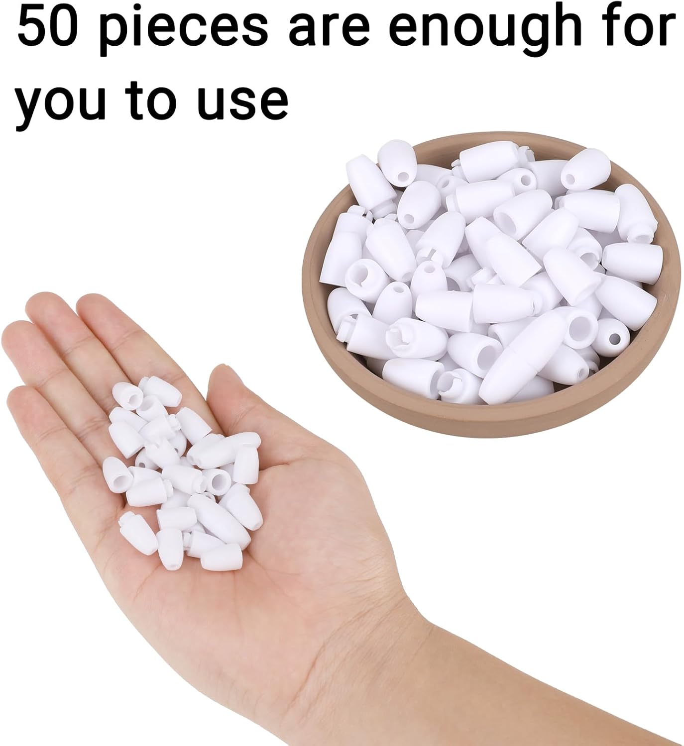 50 Sets Breakaway Clasps for Necklaces Safety Plastic Bead Connectors for Jewelry Making (White) - Image 5