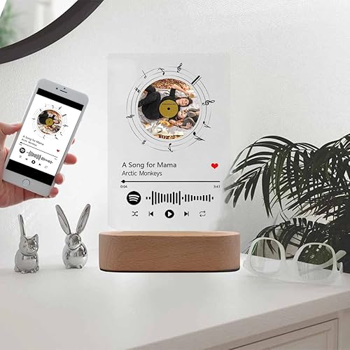 Miniatura 81 de Placa de Spotif personalizada con código de Spotif escaneable, regalos de fotos personalizados, cubierta de álbum de canciones acrílicas, regalos