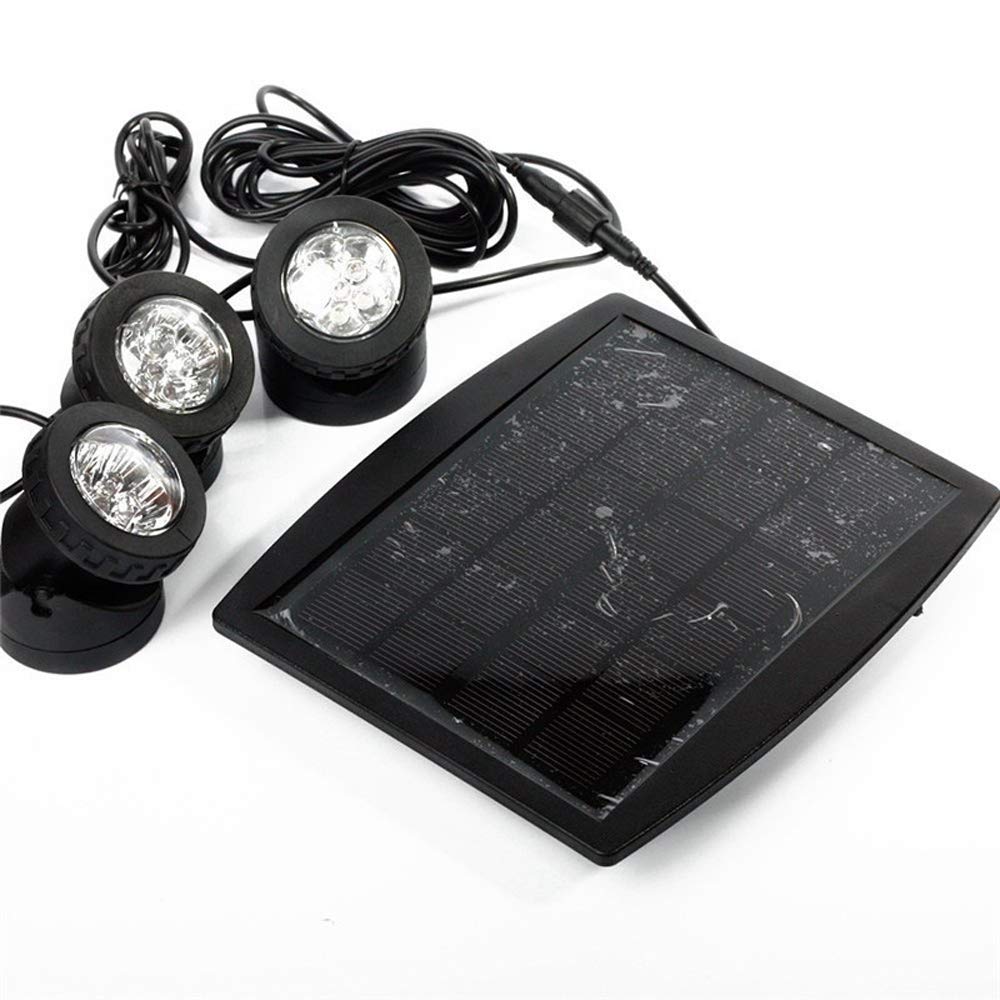 Luci per laghetto solare, faretti sommergibili per esterni, regolabili subacquee, colore RGB che cambia con 3 luci, quattro modalità di luce, impermeabile IP68, per prato, patio, giardino, piscina