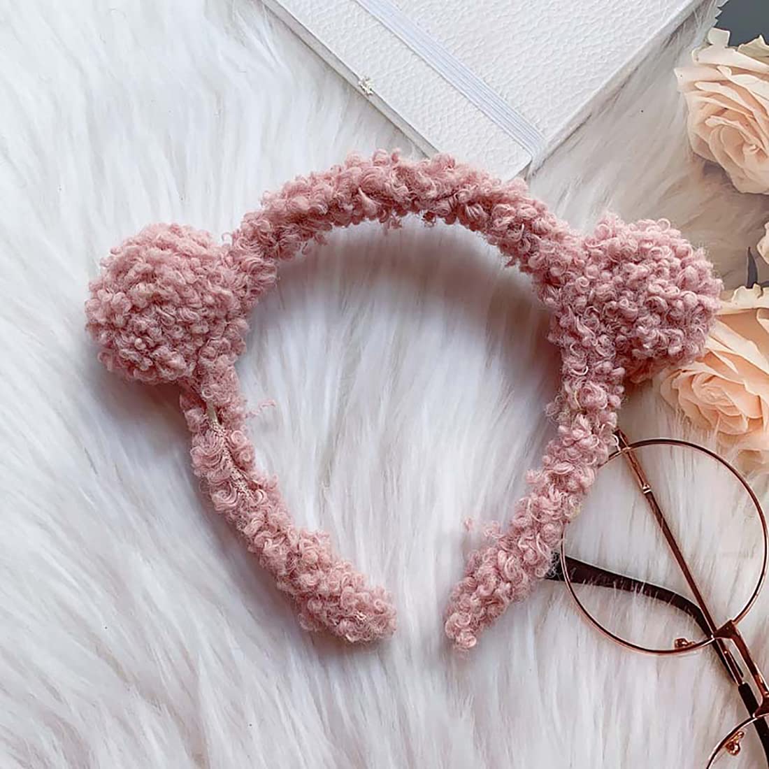 She's Shining 6 STKS Leuke Fleece Hoofdband Vrouwen Beer Oor Haar Hoepel Voor Make-up Wassen Gezicht Spa Douche Schoonheid Huidverzorging