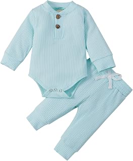 Roupas para bebês recém-nascidos meninos meninas primavera outono macacão de malha de manga comprida tops com calças roupas para meninas recém-nascidas