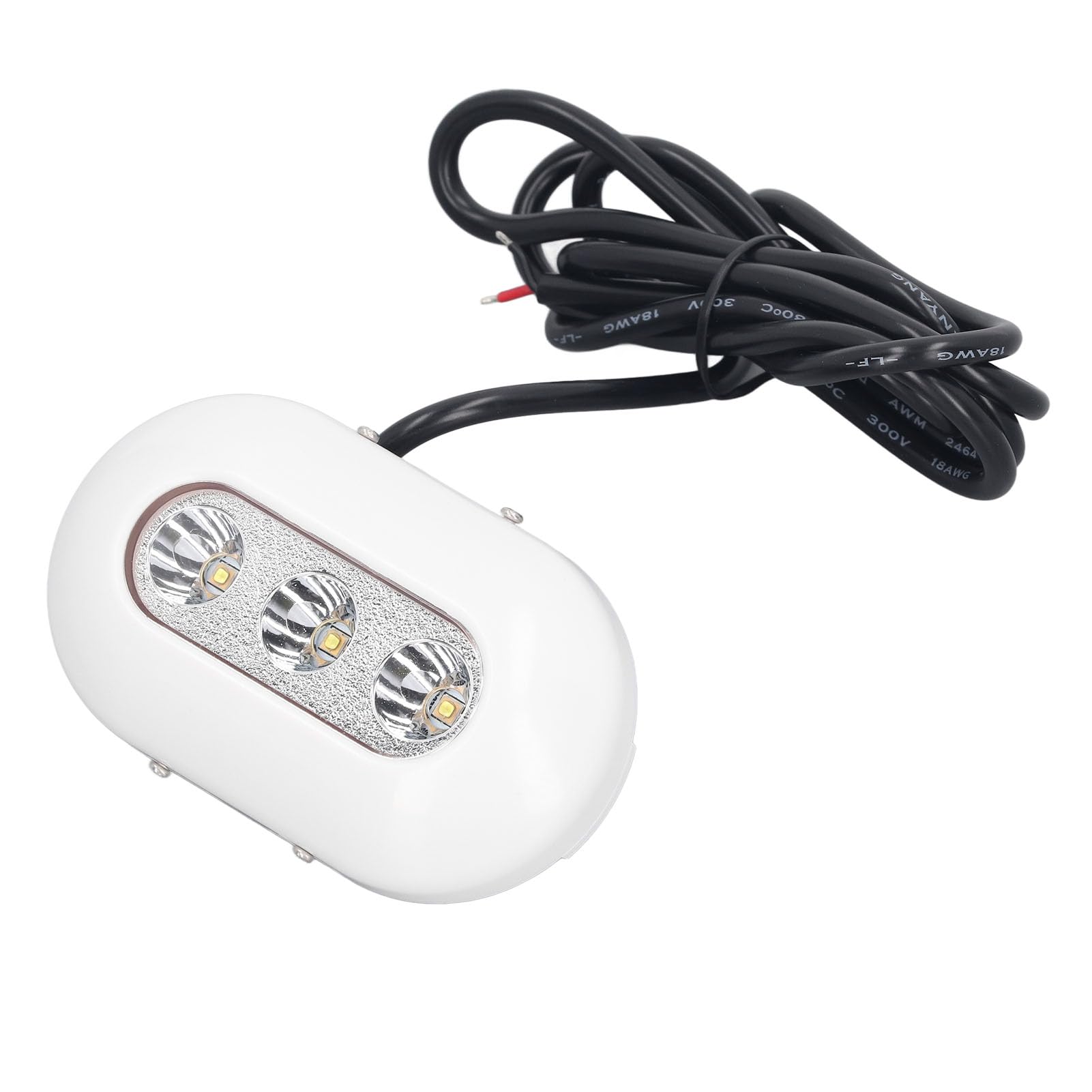 Jeanoko Podwodna Lampka LED do łodzi Potrójna jasność o Wysokiej Jasności do łodzi Jachtowych Morskich IP68 Stal Nierdzewna 3 Diody LED 460 Lm 5,6 W, Prąd Stały 10–30 V, do Montażu Powierzchniowego