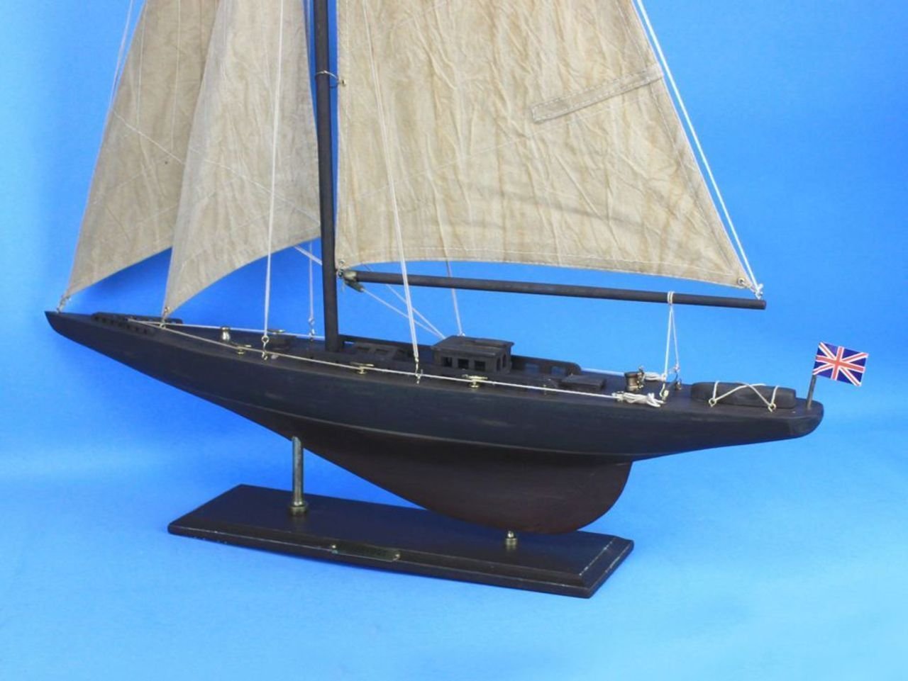 Hampton Nautical Rustic Wooden Model Sailing Yacht Endeavour, 35