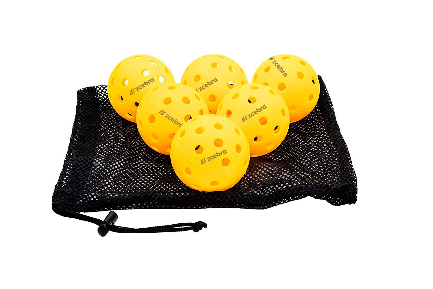 Pickleball Lot de 6 et 12 boules jaunes USAPA intérieures et extérieures douces et résistantes à haut rebond pour compétition en plein air Sac de transport