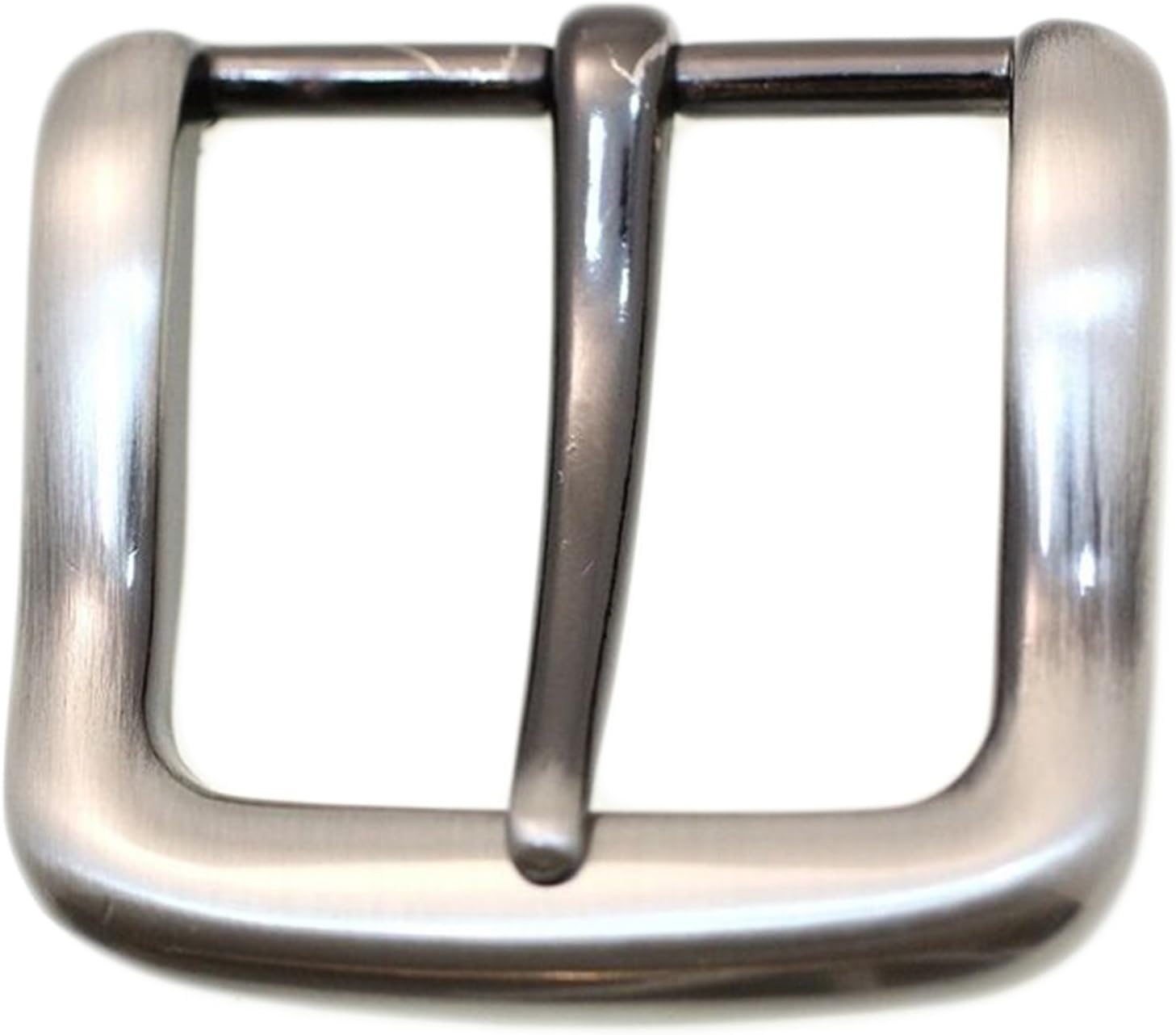 Square Replacement Belt Buckle For 1 1/4 Inch Width Brushed Gun Metal Finish