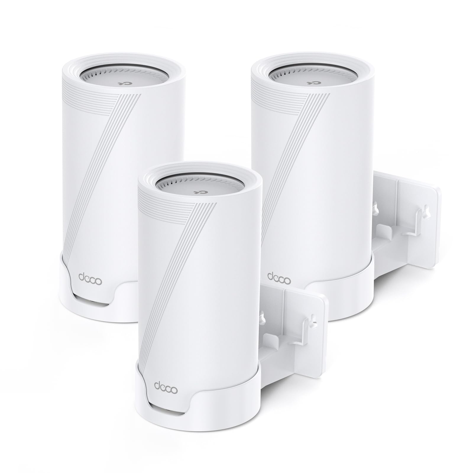 XLTTYWL Deco zestaw do montażu ściennego WiFi 7, Deco BE65-5G/BE75/BE85/BE95/BE17000/BE22000/BE33000 uchwyt do montażu routera i zarządzanie kablami do TP Decos 7 Tri-Band WiFi 7 Mesh System (biały, 3
