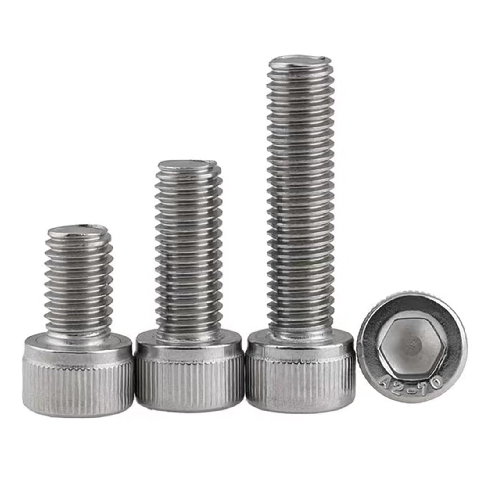 M5-0.8 x 175mm Socket Head Cap Screws Metric, Hex Socket Screw, Allen Socket Drive, 304 Stainless Steel (A2-70), Full Thread, Bright Finish, Machine