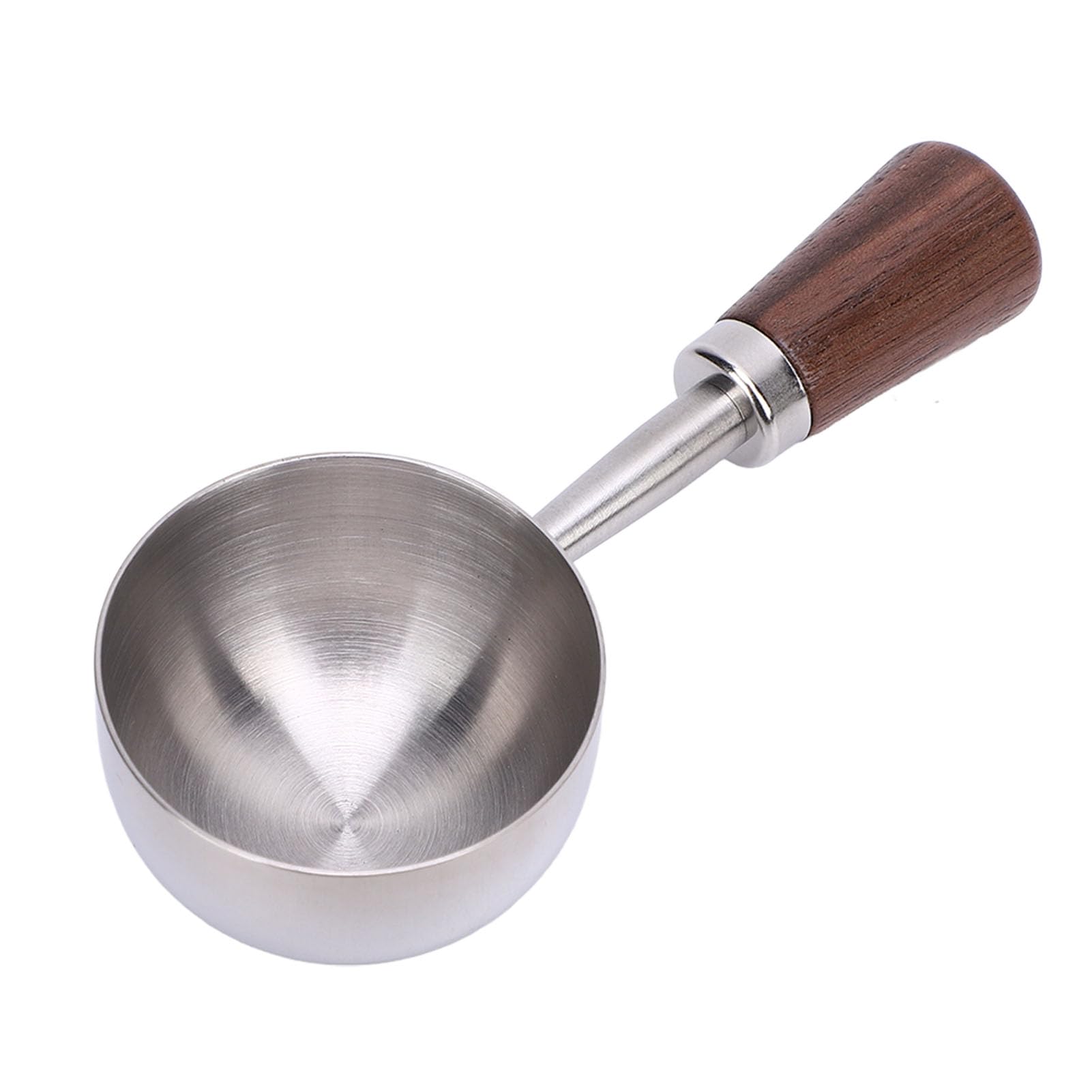 Generic Coffee Scoop, Vintage Cofee Measuring Spoon, Stainless Steel Short Wooden Handle Kitchen Utensil for Coffees Tea, and More (L 30ML Silver)