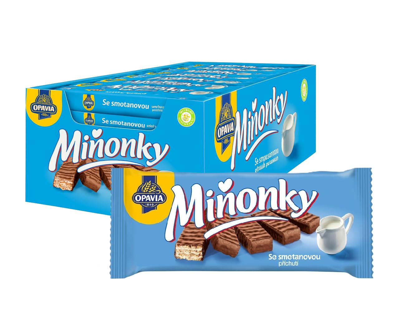 OPAVIA Miňonky – Barquillos rellenos de nata, 35 × 50 g (1,75 kg)