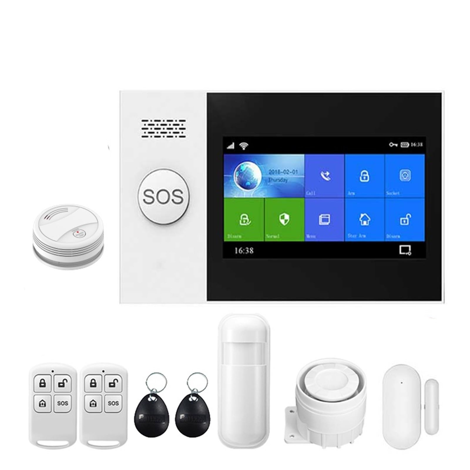 Tuya inalámbrico en casa gsm monitoreo del hogar cinturón de Seguridad Sensor Detector Movimiento Alarma antirrobo Control por aplicación Sup(Set 4)