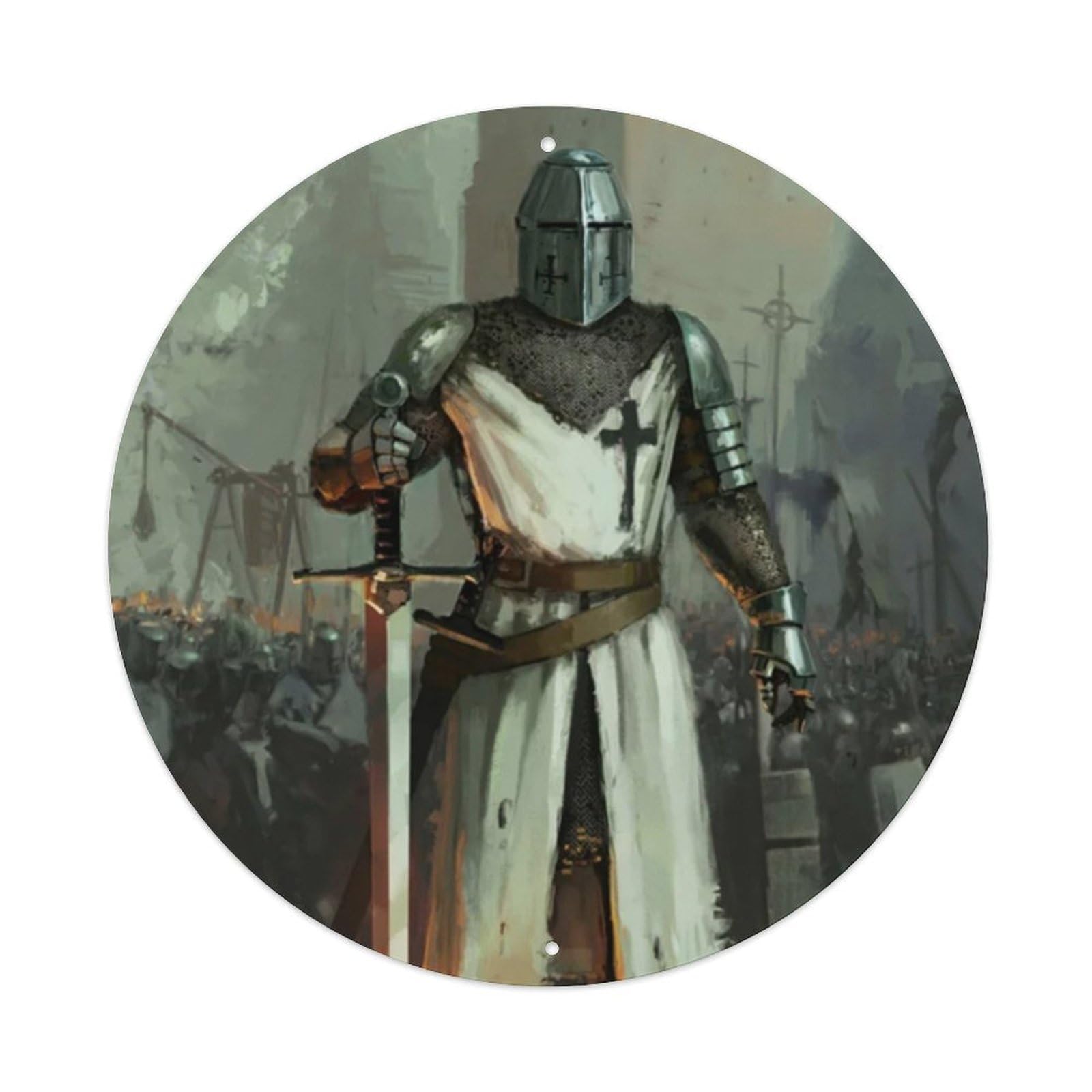 Templar Knight Crusader Medieval Vintage Metal Tin Sign