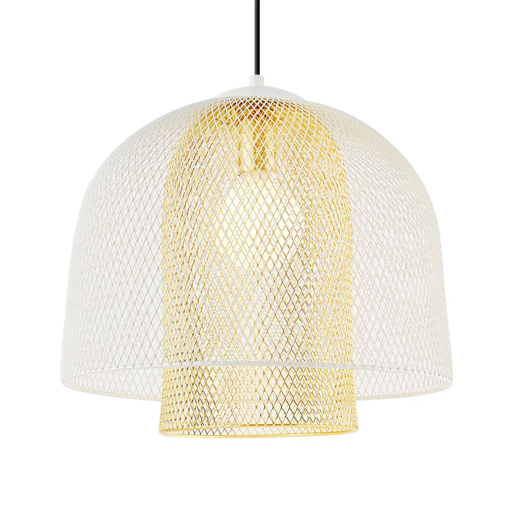 LYMSXAZOU lamp Chandelier, Creative Nordic Pendant Lights Fixtures Bedroom Light Luxury Outer White Inner Green Wrought Iron Hanging Lamp Restaurant Study Ceiling Lighting Fixture with Double
