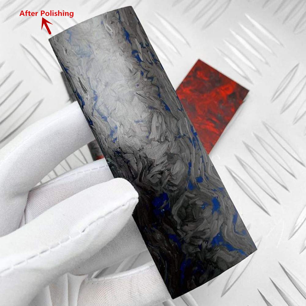 2 manici per coltelli, con motivo marmo, in resina composita, in fibra di carbonio, materiale di fascia alta, strumenti fai da te per coltelli personalizzati per realizzare lame vuote (ogni