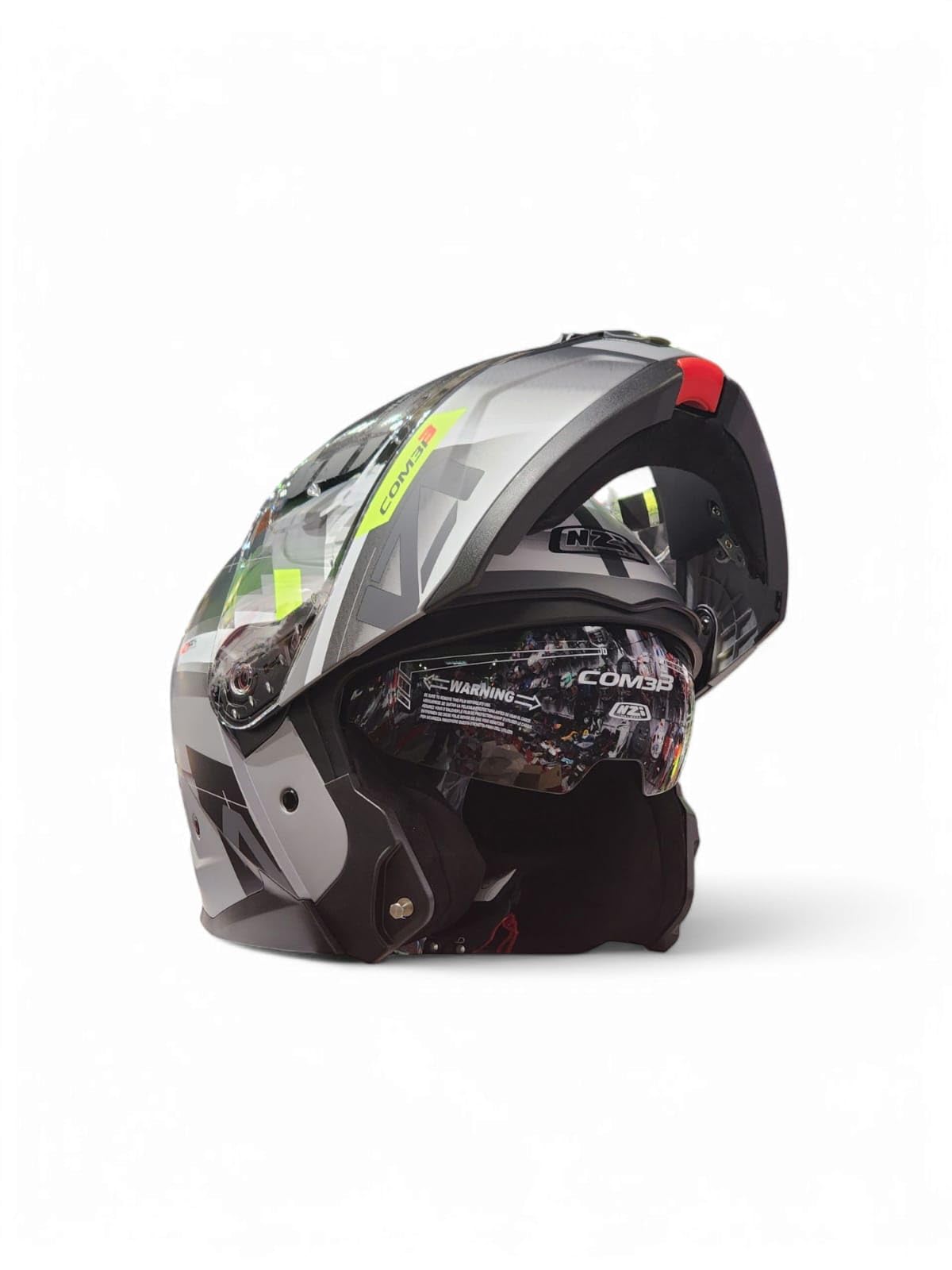 Casco Moto Modular NZI Combi 3 Metric Nardo Grey Blanco HOMOLOGACION 22.06 Talla L
