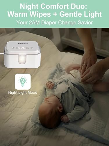Miniatura 8 de MOMYEASY Calentador de Toallitas para Bebé, Dispensador de Toallitas de Gran Capacidad con 3 Modos de Temperatura, Calentador de Toallitas