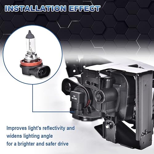 Miniatura 8 de PIT66 Luz antiniebla, compatible con Honda Accord Sedan 2013-2015 faros antiniebla con bombillas lente amarilla, repuesto directo del mercado de