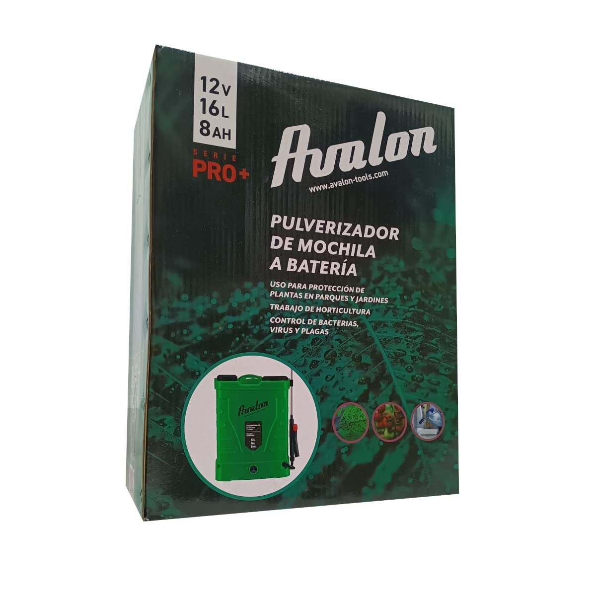 Avalon - Pulvérisateur Électrique à Dos 16L Comprend Lance Télescopique, Harnais, Chargeur et Set de Buses de pulvérisation. Pulvérisateur à Batterie Pression Réglable 6 Bar.