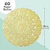 Juvale 60 Pack 10 Inch Gold Paper Doilies for Dining Table, Round Decorative Medallion Lace Placemats for Wedding