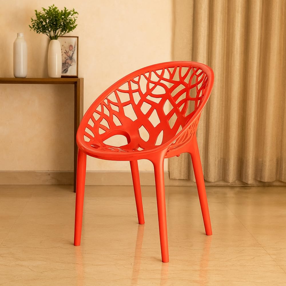 Neelkamal Crystal PP Chair – Premium Durable Plastic Seating for Indoor & Outdoor Use – Ergonomic, Lightweight, Weather-Resistant, and Easy-to-Clean- Bright Red, Set of 1-image-15