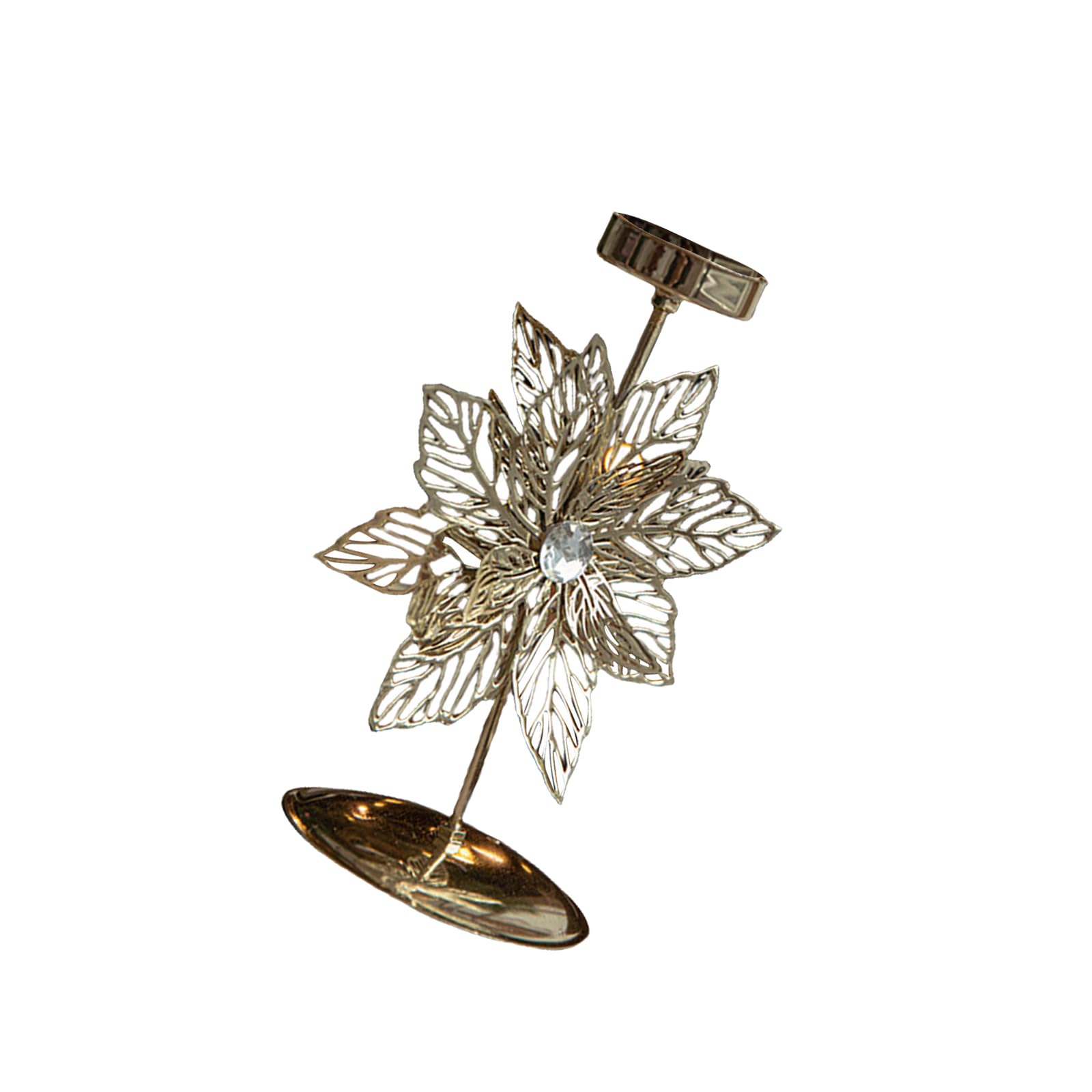 Kalttoy Christmas Flowers Decorative Iron Stand With Christmas Pattern Holder Candlestick For Dining Room And Centerpieces Decors Holiday Decorative Candelabra