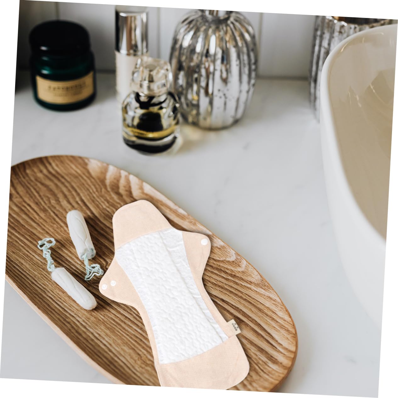MAGICLULU 4 Piezas almohadillas mamá compresas menstruales reutilizables diarios Toalla sanitaria lavable toalla higiénica portátil toalla sanitaria tela Núcleo central