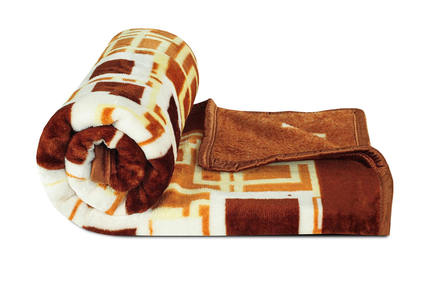 BSB HOME® Premium Super Soft Cloudy Printed Mink Single Bed Blanket for All Season, Ultrasoft & Cozy Single Ply Blanket | |152 x 228 Cm (Beige Brown & White, Pack of 1)