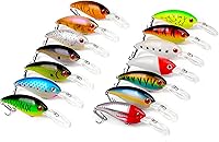 Vista 1 de Minnow Lures Popper Set Crankbaits, Cebos duros de pesca, con gancho agudo, Swimbaits Boat Topwater Señuelos, para trucha lubina perca