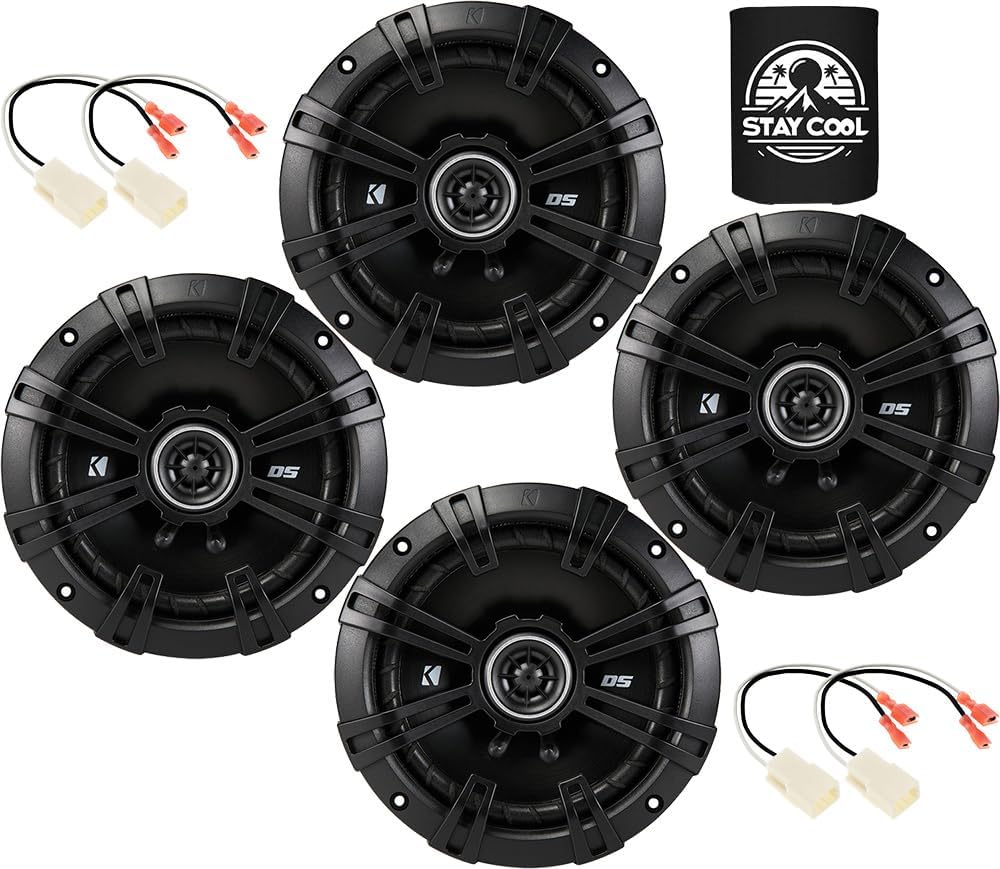 KICKER Altavoces de 6.5 pulgadas para Jeep Wrangler/Unlimited/JK 2007-2018 Kit de actualización – Paquete de 4 unidades de la serie DS con arnés, KICKER Altavoces de 6.5 pulgadas para Jeep Wrangler/Unlimited/JK 2007-2018 Kit de actualización – Paquete de 4 unidades de la serie DS con arnés,