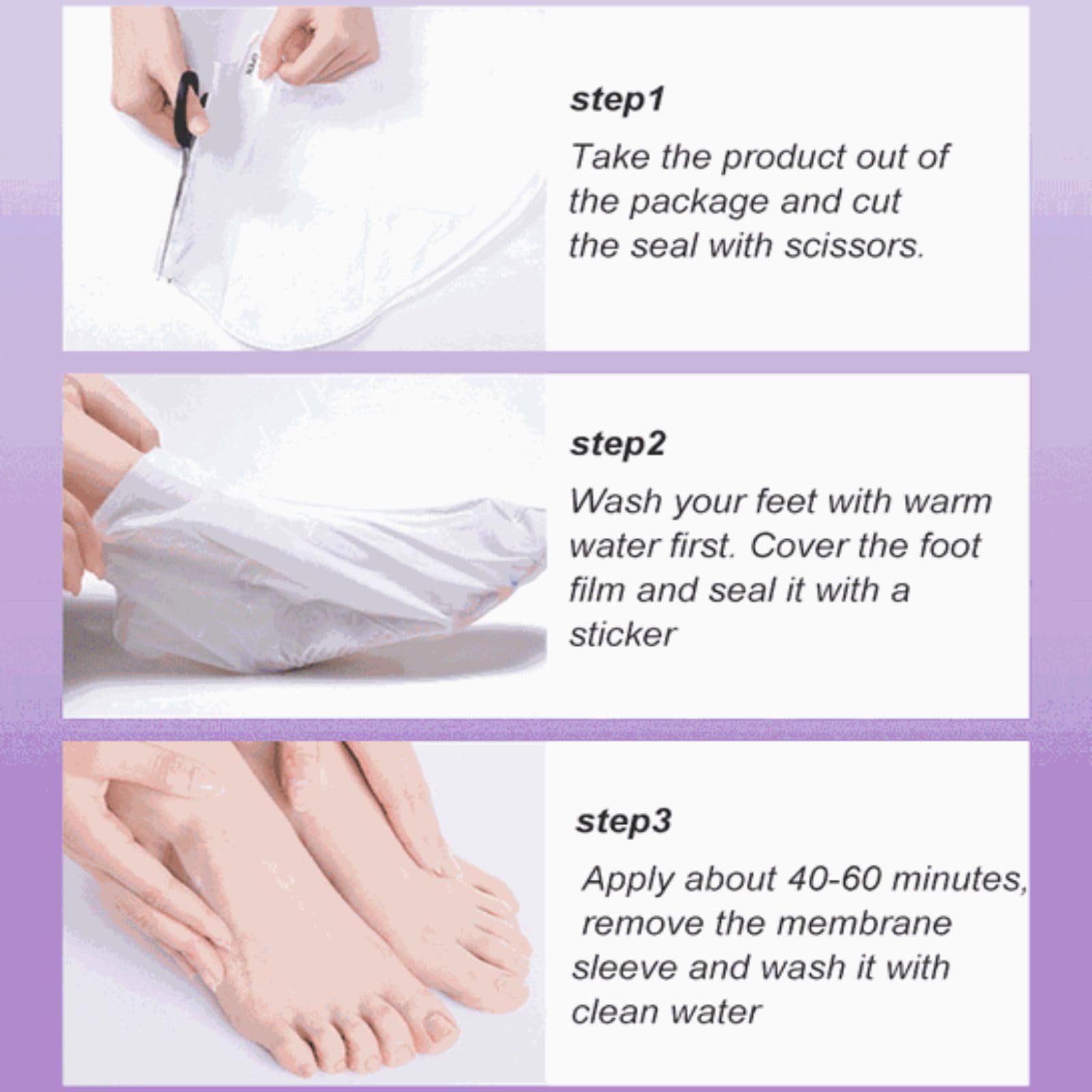 Joyeee Maschera Piedi Esfoliante, Lavender Foot Peel Mask, Efficace Peeling Piedi, Scrub Piedi e rimozione Calli dei Piedi, per Uomini e Donne, 5 paia