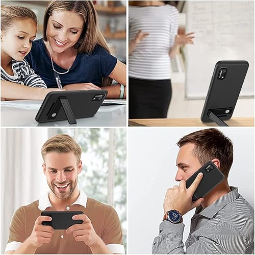 Miniatura 7 de Funda para Alcatel TCL 30T 30T 30 T T603DL Funda de teléfono con protector de pantalla de vidrio, 3 formas de soporte Soporte de metal Soporte