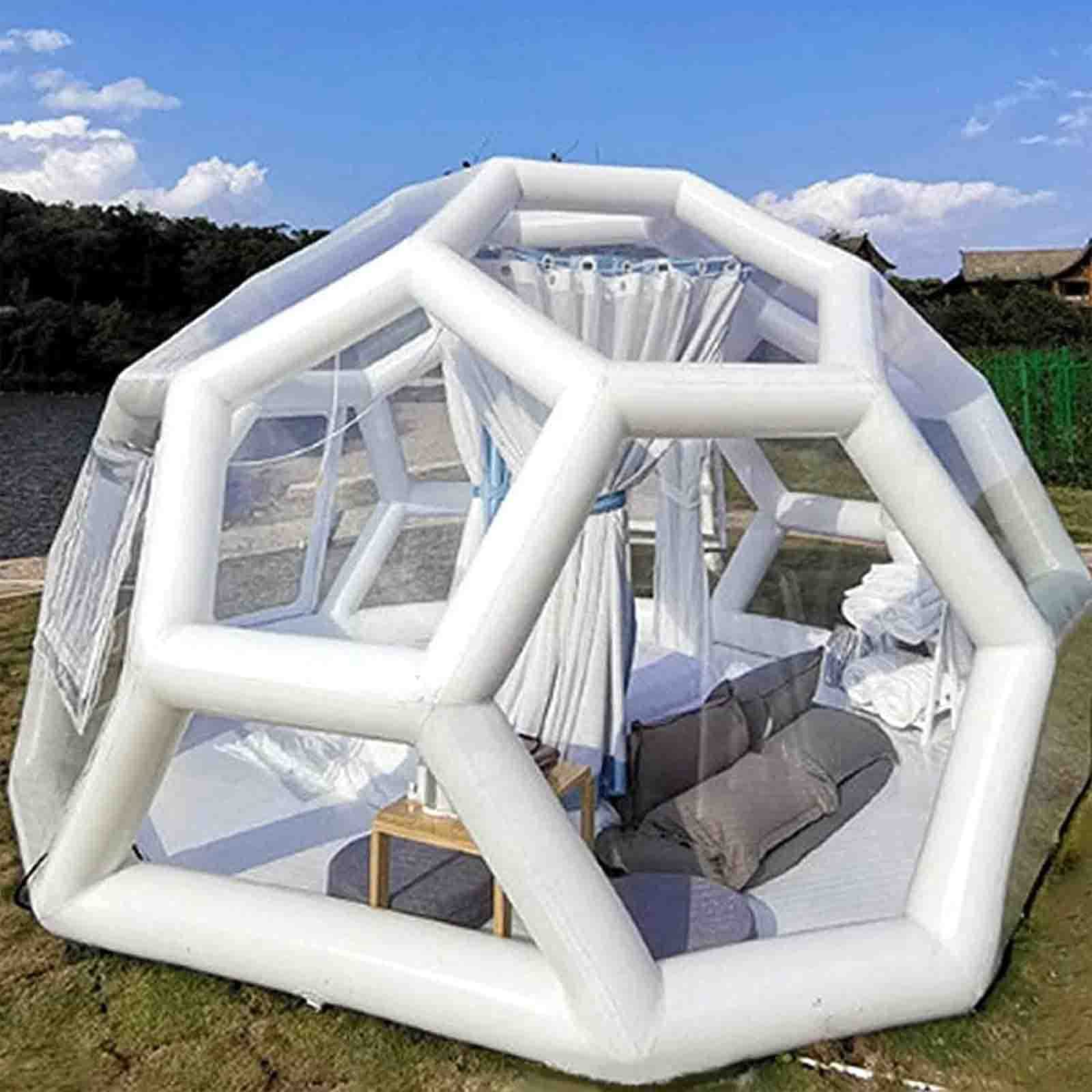 FJAUOQ Aufblasbares Blasenzelt Camping Zelt Transparent Mit Luftpumpe Für DIY Outdoor Backyard Camping Regenfestes Transparentes Kuppelzelt