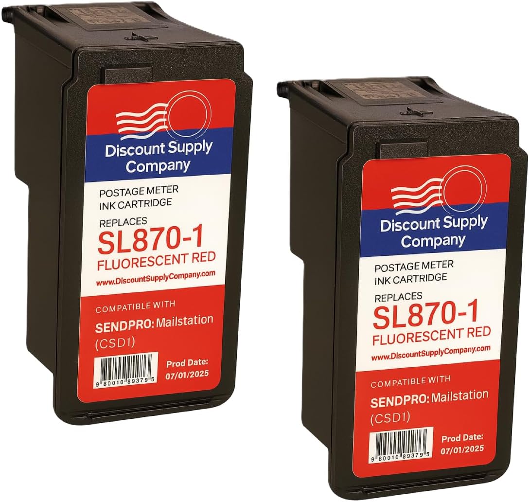 SL-870-1 High Capacity Ink Cartridge Compatible with Pitney Bowes SendPro Mailstation (csd1) - USA Company - 2 Pack - 6 Month Defect Guarantee