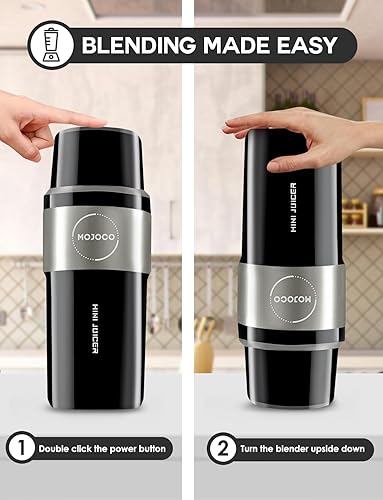 Miniatura 4 de Mojoco Licuadora personal para batidos  Licuadora aislada al vacío para frutas y verduras  Licuadoras portátiles recargables con hoja de acero