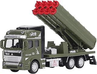 SALALIS Army Toys for Boys Military Truck with 8 Missiles High Strength Sturdy Army Truck Die Cast Military Vehicle, Military Toys for Kids Boys