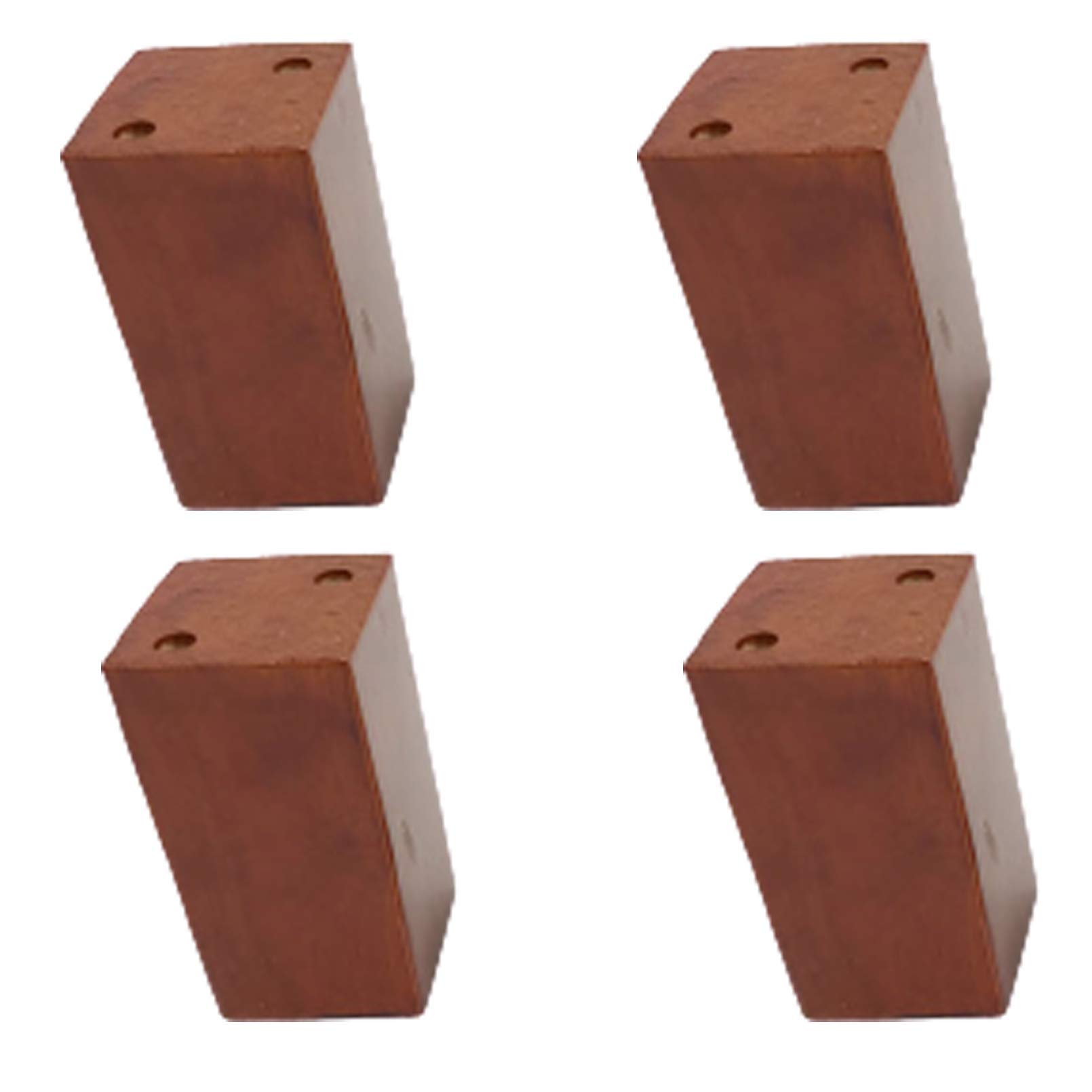 4 gambe per divano in legno, piedini di ricambio per mobili quadrati, poltrona, armadio, in gomma, legno, per divano, comodino, cassettiera, larghezza 8 cm con accessori di installazione (rosso-