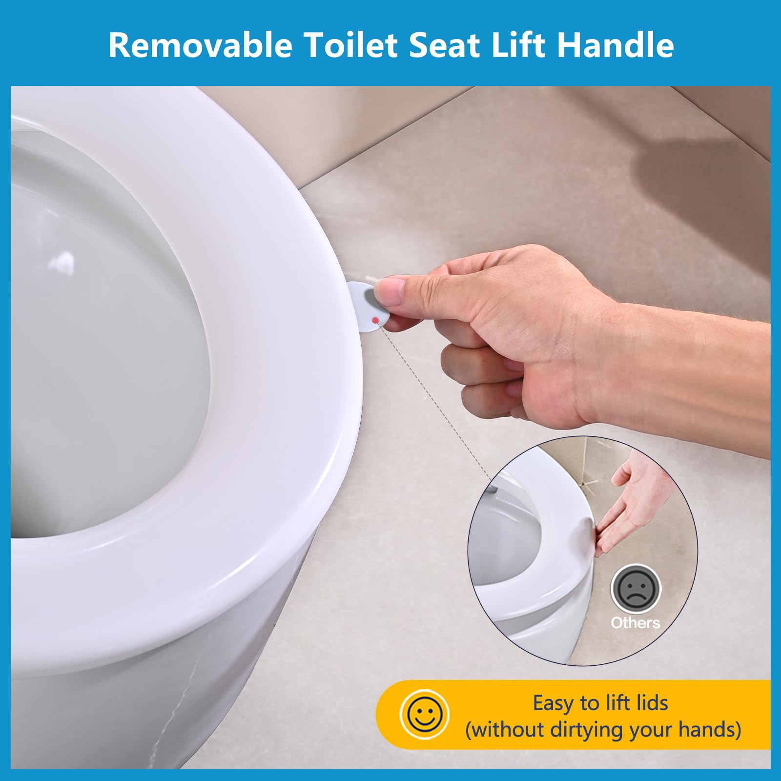 Abattant WC Universel Forme O avec Frein de Chute, 44,6 x 37,2 x 5,2 cm, Blanc, 150 kg
