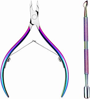 Cuticle Trimmer Cuticle Cutter Nippers Clippers - RONAVO Cuticle Remover Tool Professional Stainless Steel Cuticle Scissors Manicure Pedicure Tool for Fingernails Include Cuticle Pusher