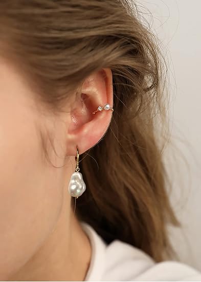 Orecchini a cerchio da 12 mm con ciondoli intercambiabili di perle coltivate d'acqua dolce barocche da 11-12 mm per donne Secret & You - Argento sterling 925 rodiato