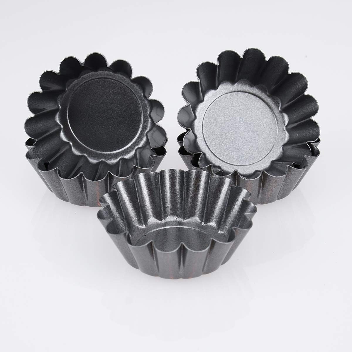 Cake Tin， Non-Stick Cake Mould, Baking Tools Baking Mold,Cake Mould,Baking 12pcs Non-Stick Carbon Steel Mini Tart Pans Flower Reusable Cupcake Muffin Baking Cup Mold for Christmas Pans