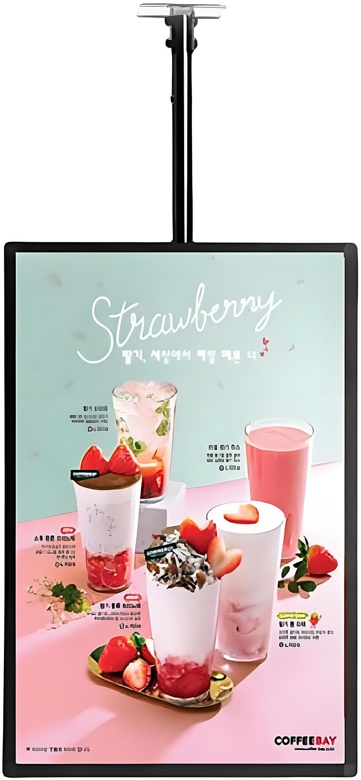 LED Light Box with Telescopic Rod, Illuminated Poster Display for Restaurant Menu Boards and Wall Mounted Billboards