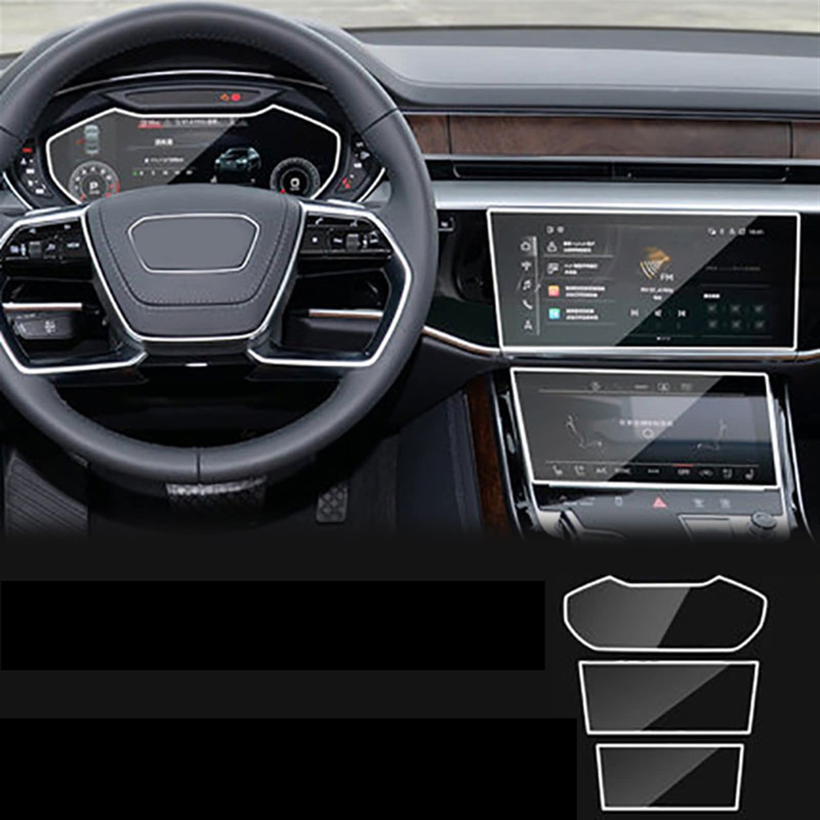Film protection verre trempé navigation GPS Audi A8L 2019 écran