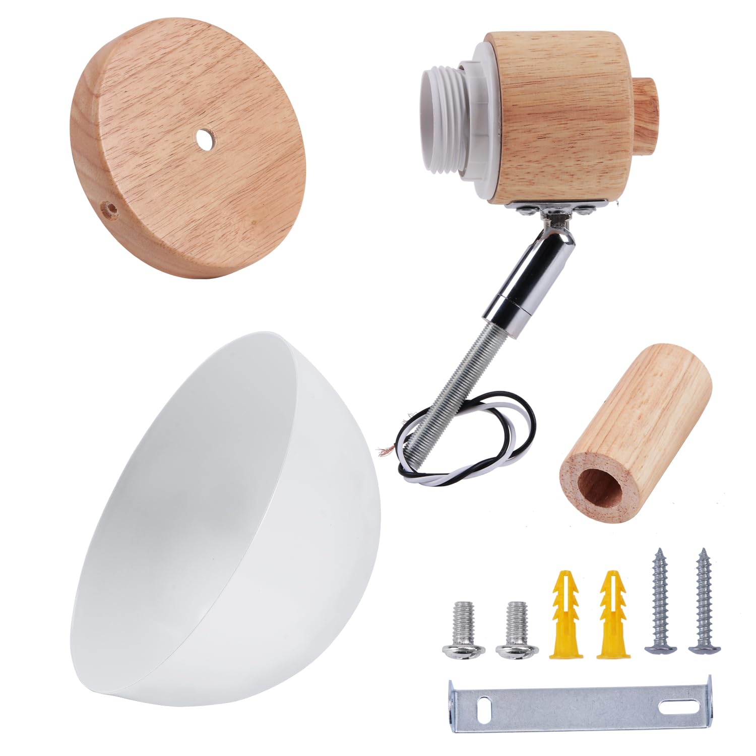 Applique Murale Industrielle Vintage Lampe Murale Interieur Sconce Rétro Luminaire Applique Abat-jour E27 Ø15CM pour Salle à Manger Escalier Chambre Cuisine Café(2pcs blanc)